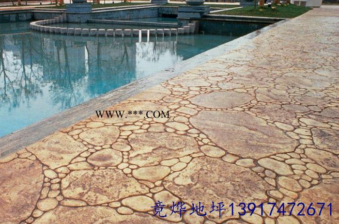天津市政道路专用2016厂家技术指导施工价格 混凝土压模地坪 彩色水泥压花路面